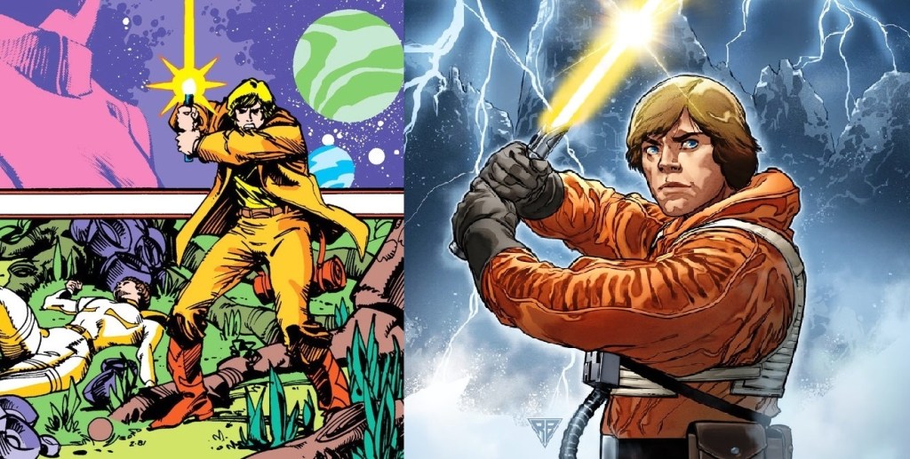 El retorno de la espada láser de Luke Skywalker en los años 80. Leyendas VS Canon, versión Marvel&nbsp;Cómics