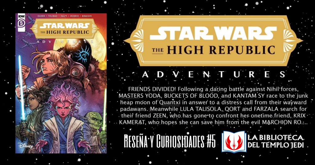 Descubrimos el rostro de Marchion Ro en The High Republic Adventures #5. Reseña y&nbsp;curiosidades